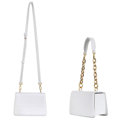 Autumn Pattern Chain Tote Bag - Vintage Square Shoulder Bag