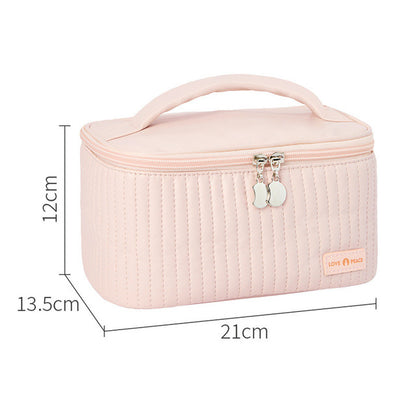 Korean Style Women's Large PU Leather Makeup Bag