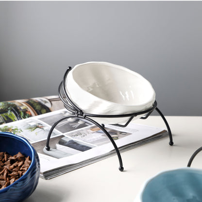 Pet Supplies Elevated Cat and Dog Bowls with Slant Design